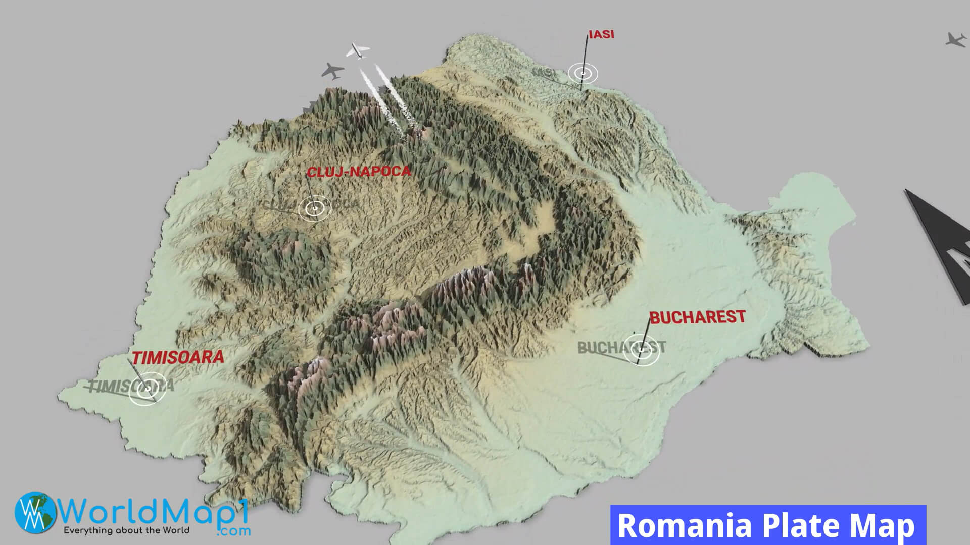Carte de la plaque de la Roumanie